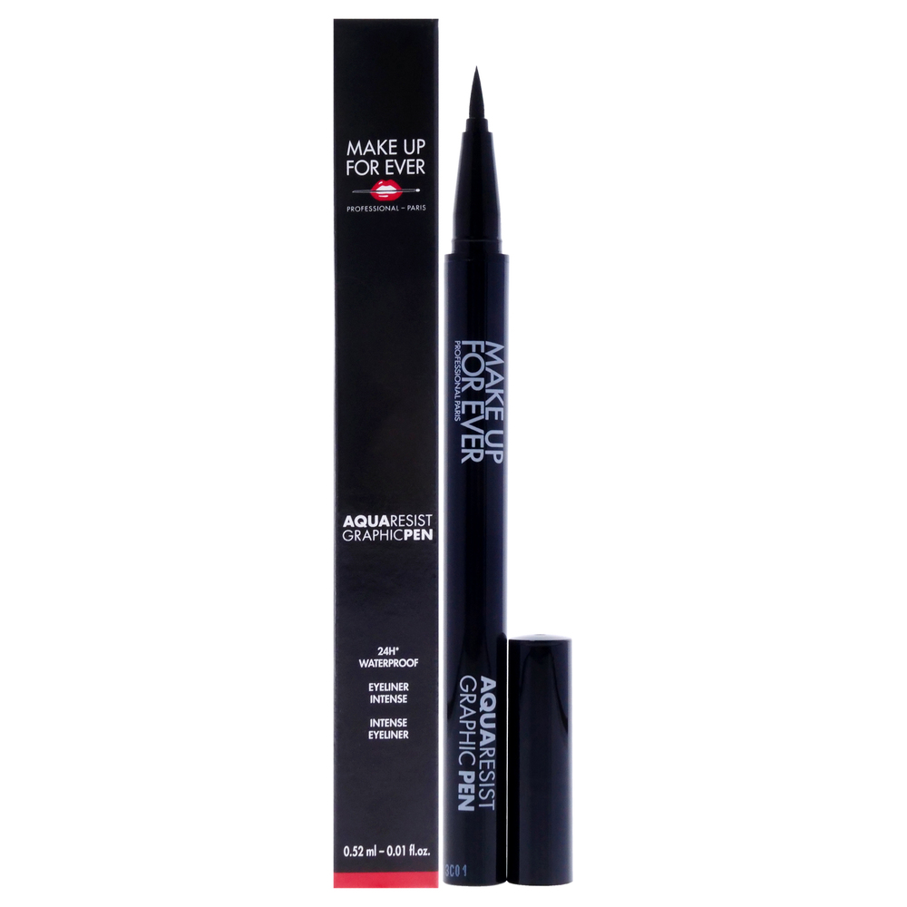 Aqua Resist Graphic Pen 24H Waterproof-1 Black Make Up For Ever 0.01 oz Eyeliner